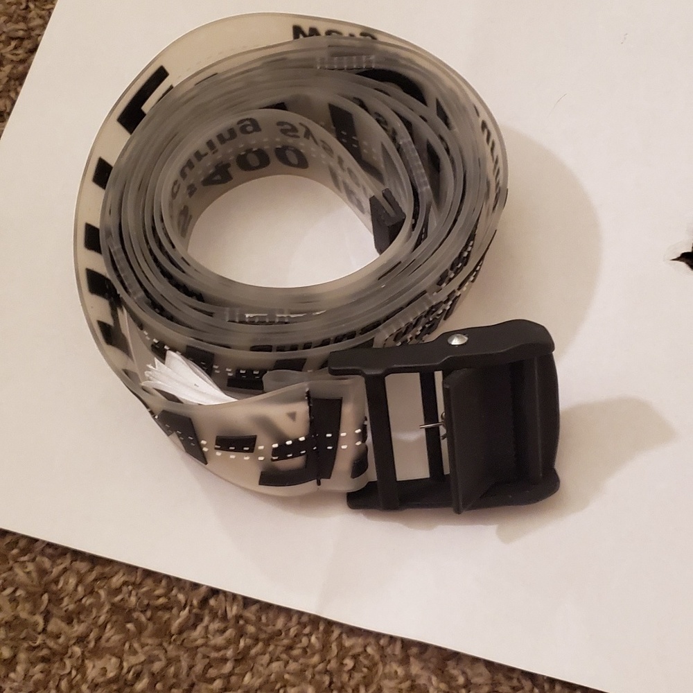 Off White Industrial Belt Transparent Rubber.